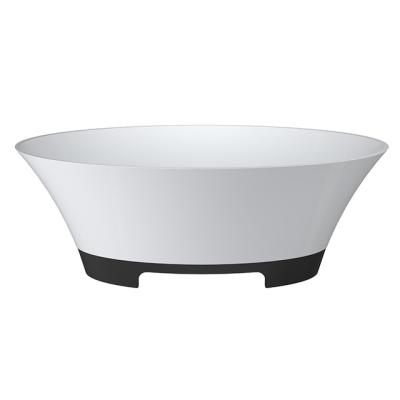 China Freestanding Easy Clean Solid Outdoor Freestanding Bathtub With Black Leg for sale