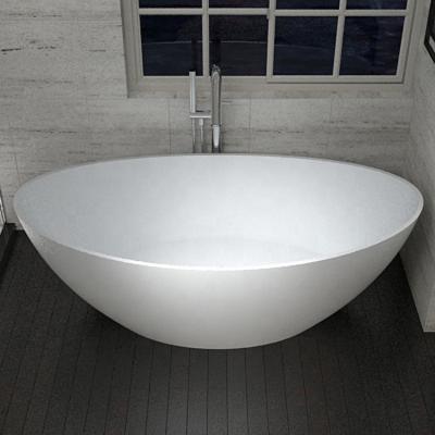 China Elegant Italian Artificial Stone Solid Outdoor Freestanding Bathtub TC-S52 Freestanding for sale