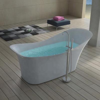 China Freestanding White Bathtub, One Piece Stone Bathtub, Soaking Tub TC-S40 for sale