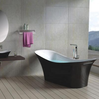 China Newest Freestanding Black Solid Surface Artificial Stone Freestanding Bathtub TC-S40B for sale