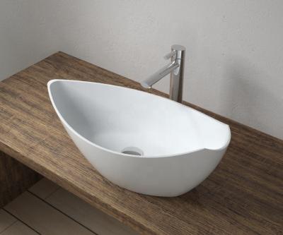 China Modern Hot Selling Solid Marble Boat Shape Countertops A10 Bathroom Sink for sale