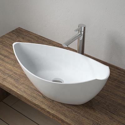 China Durable Bathroom Vessel Sink Above Counter Rectangular Matte White Countertop Sink For Cabinet A100 for sale