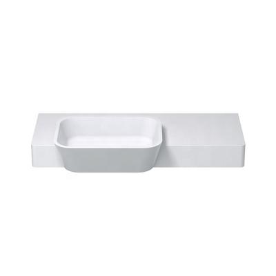 China Easy Clean Bathroom Wall Hung Basin Solid Surface Mounting Sinks for sale