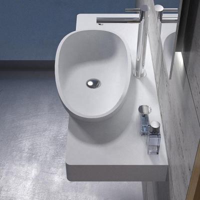 China Durable Egg Shaped Sink, Poly Stone Bathroom Solid Exterior Wall Hung Wash Basin K5 for sale