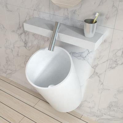 China Easy Clean Modern Bathroom Sinks Artificial Stone Wall Mount Sinks for sale