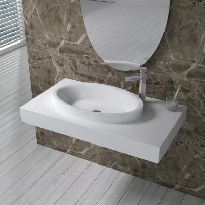 China Durable Fashion Simple Artificial Stone Wash Basin, CE&CUPC Bathroom Wall Hung Wash Basin PW13-B for sale