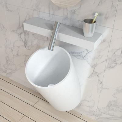 China Durable Stylish Resin Stone Wash Basin , Solid Outdoor Bathroom Hand Free Sink PW22 for sale