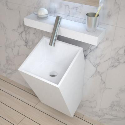 China Durable Elegant Stone Resin Solid Outdoor Wash Basin , Bathroom Hand Free Wash Basin PW23 for sale