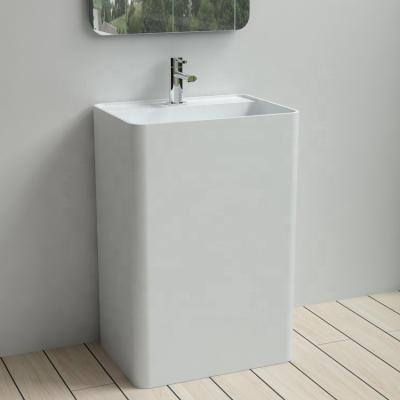 China Durable Marble Design Freestanding Basin Poly Sink With Modern Design And Good Value PW54 for sale