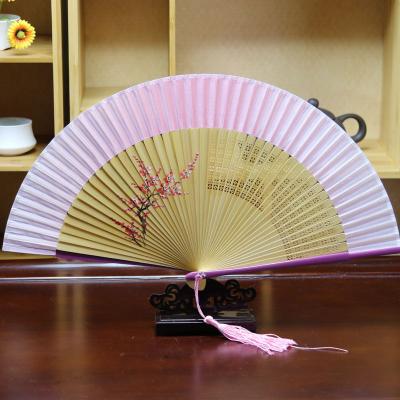 China China arts craft printed mini silk bamboo hand fan for sale