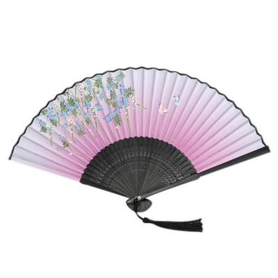 China Japan Erqing silk yixiao fan with long handle in chinese style for sale