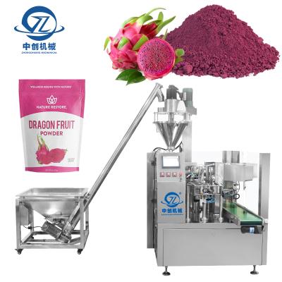 China Food Premade Pouch Protein Powder Nitrogen Filling and Dried Fruit Powder Automatic Sealing Packing Machine for sale