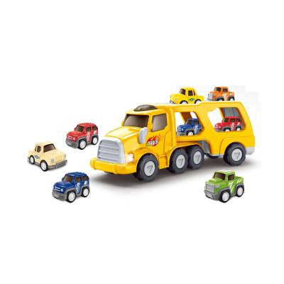 China Toy Multifunction Construction Trailer Friction Transport Car Truck Transporter Cars Set Toys For Children for sale