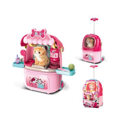 China 2022 Pet Pretend Playset Simulation Pet Backpack Cat Dog Space Bag 2 In 1 Set Kids Girls Interactive Developmental Toy 27*16.5*36.5CM for sale