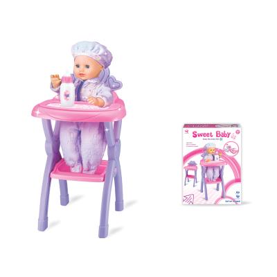 China Fashion Funiture Toy Baby Pretend Role Play Stool Feeding Stroller Plastic Baby - Doll Silicone With Chair 33.2*10.8*43.8CM for sale