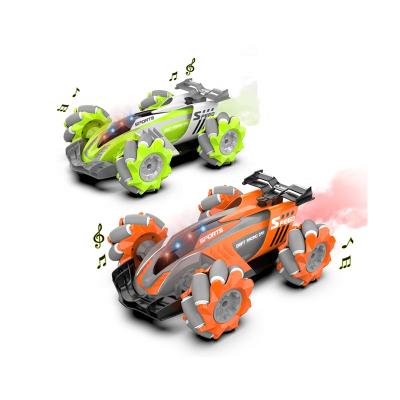 China RC Hobby 2.4G 1:14 Side Wheel Drift Stunt Car RC Toy with Smoke Music and Lights Work 360 Remote Control Stunt Car Rolling Toy for sale