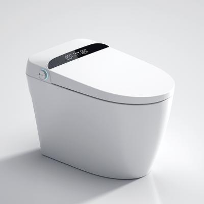 China USA 110V Automatic Operation Trap P Trap Bathroom One Piece Electronic Bidet Toilet Set Intelligent Automatic Smart Toilet With Sensor for sale