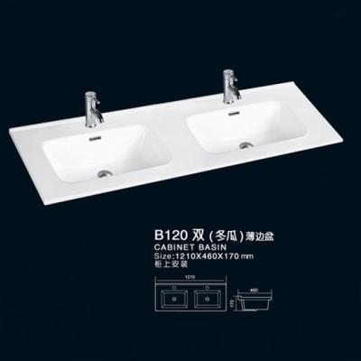 China High Quality Small Size Ceramic Bathroom Art Thin Edge Wash High Temperature Production Basin for sale