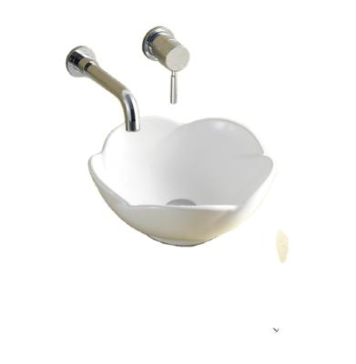 China Easy Clean Wash Basin No Face Decor Top Flower Faucet Hole Oval Noble Grade WC Ceramic Basin for sale