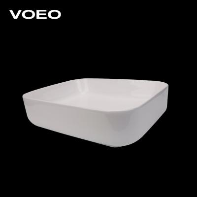 China China Style Bathroom Easy Clean Square White Color Countertop Bathroom Ceramic Hand Sink Sinks for sale