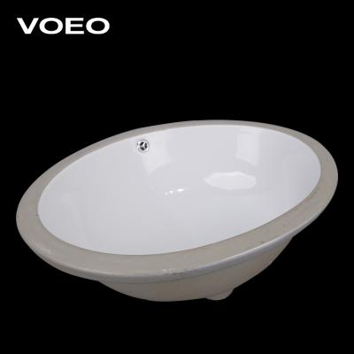 China Easy Clean Wash Basin VOEO Ensure Luxury White Color Under Counter Basin Big Size 22inch Home Bathroom Hand Basin Sink for sale