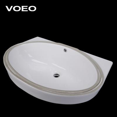 China Easy Clean Wash Basin Porcelain Bathroom Under Counter Sink Foshan Decorated Ceramic Wash Basin for sale