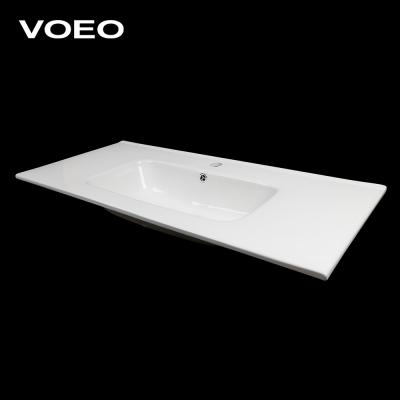 China Easy Clean Cheap Price Slim Edge Bathroom Cabinet Ceramic Hand Sink for sale