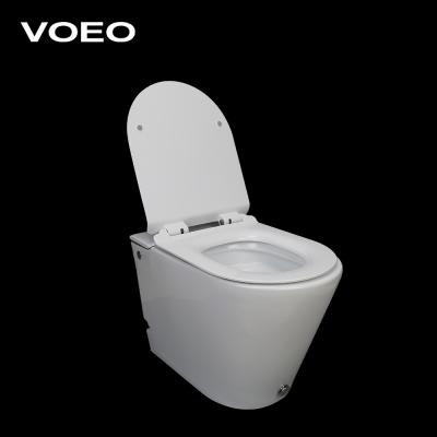 China Double-Flow Foshan Factory VOEO Bathroom Furniture Sanitary Ware Wc Ceramic Toilet Floor Commode for sale