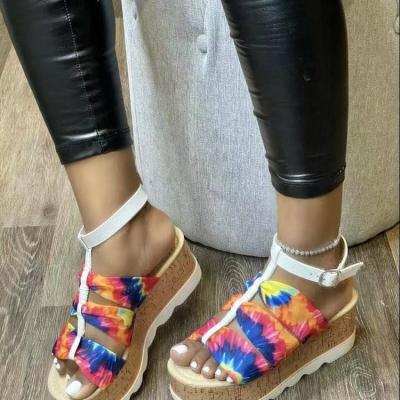 China Fashion Trend Wide Fit Unique Wholesale Flat Gladiator Caged Sandals For Girls Summer Ankle Buckle Retail Peep Toe Women Shoes Fashionable for sale