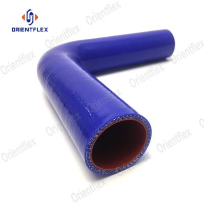 China High Temperature Automotive 90 Degree Silicone + Polyester/Aramid/Fiberglass 25mm Silicone Rubber Hose Suppliers for sale