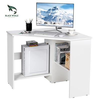 China Scrivania Escritorio Modern Home Study Work Desk Storage Schreibtisch L-Shaped Standing Computer Desk Tables Desk With Shelf for sale