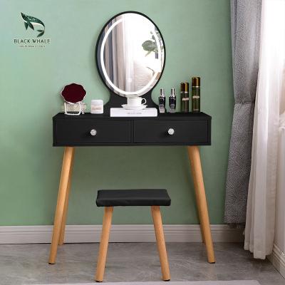 China Customizable Kids Black Furniture Coiffeuse Vanity Desktop Makeup Mirror Dresser Dresser Manufacturer Tocador With Led Lights Mirror for sale