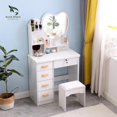 China (Other) Dresser Tocador De Maquillaje Schminktisch Children Kids Mirrored Wholesale Wooden Dressing Table Adjustable Dressing Makeup Vanity Desk Table for sale