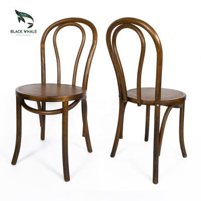 China Antique Wooden Dining Chairs Manufacturer Sedie Cadeiras Sillas De Para Comedor Wedding Round Back Stackable Wood Restaurant Dinner Dining Chairs for sale