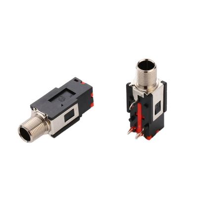 China audio & Video 6.35mm Headphone Audio Stereo Female Jack 3 Pin Female Connector for Mixer Amplifier Speaker for sale