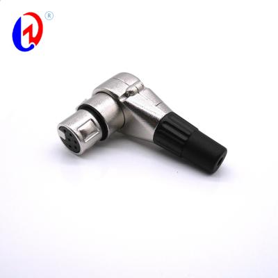 China audio & Video 3pin / 4pin / 5 pin / 6pin 90 degree right angle cable moun XLR socket female connector for sale