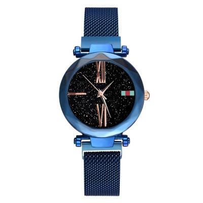 China Water Resistant Crystal Star Sky Charming Lady Strap Magnet Hign Quality Quartz Steel Women Watch for sale