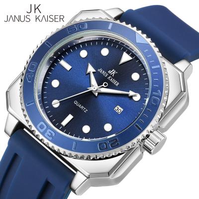 China Day/Date JK GB971 Rotating Silicone Square Bezel Luminous Watch Sports Waterproof Men Brand Wrist Watch Watch for sale