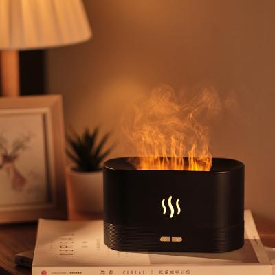 China Household Wholesale Mini Innovative Fire Oil Aroma Diffuser Ultrasonic Humidifier h2o Cool Mist Usb Led Flame Aroma Air Humidifiers for sale