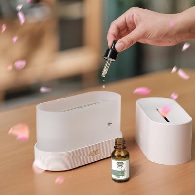 China Household Amazom Innovative Fire Oil Aroma Diffuser h2o Cool Mist Ultrasonic Usb Led Flame Aroma Air Humidifier for sale