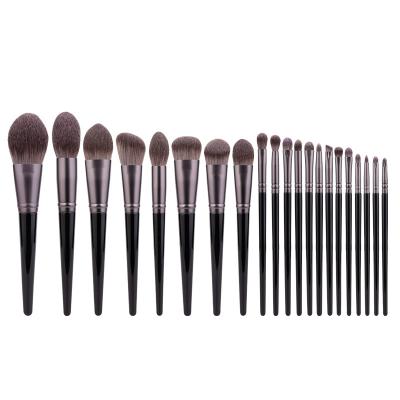 China Angular Blush Professional Synthetic Hair 21Pcs Custom Logo Private Label Makeup Brush Set for sale