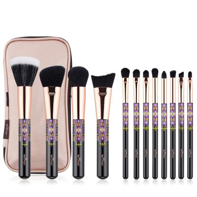 China Angular Blush Professional Wholesale 12Pcs Private Label Eyeshadow Eyeshadow Makeup Facial Brush for sale