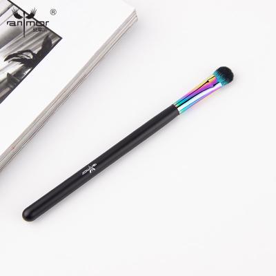 China Professional Synthetic Shader Eyelash Eyelash Face Facial Hair Wooden Makeup Brush With Rainbow Copper Ferrule for sale