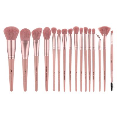 China Angular Blush Professional 16Pcs Make Up Brush Foundation Pink Eyeshadow Cosmetic Makeup Brush for sale