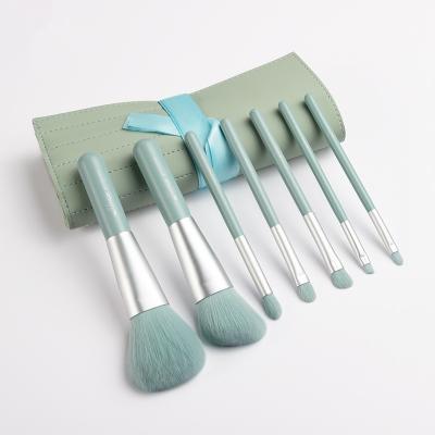 China 7Pcs/lot Basic Brush Make Up Brushes To Contour Powder Quality Wood Handle With Bag Cosmetic Makeup Brush Set for sale