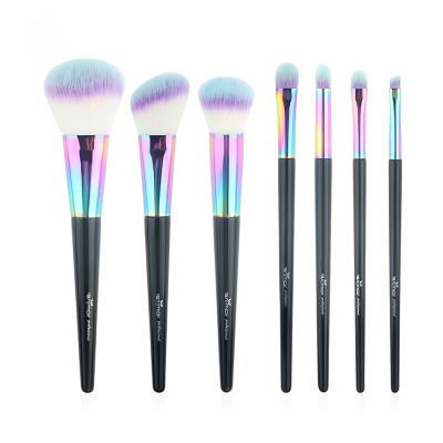 China High Quality Wooden Smudge Brush 7Pcs Handle Professional Make Up Brush Foundation Cosmetic Makeup Brush Set for sale