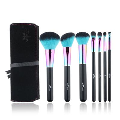 China Portable 7PCS Face Black Foundation Eyeshadow Travel Make Up Cosmetic Bag Makeup Brush Set Brush for sale