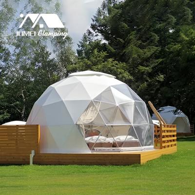 China Standard Six-Meter Room Durable Geodesic Dome Tent With Built-in Bathroom Waterproof Canvas Hotel Tent for sale