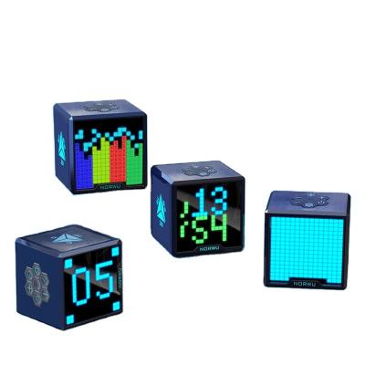 China Wifi Color Screen Creative Digital Pendulum RGB Full Color Light Music Desk Rhythm Led Ornaments Pixel Desktop Desk Clock for sale