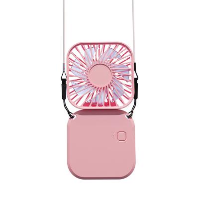 China Small USB Fan Outdoor Folding Neck Hanging Neck Fan Convenient Pocket Desktop Creative Foldable Handheld Rechargeable Desktop Mini Mini for sale